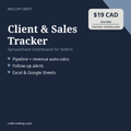 Client and Sales Tracker spreadsheet, $19 CAD / $13 USD